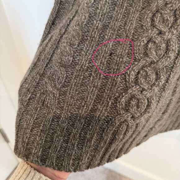 Vintage Carraig Donn Sweater Women Small Brown Shetland Wool Hood Full Zip Irish - Picture 14 of 14